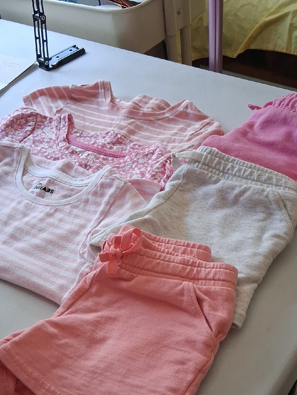 Big Bundle Of Mixed Pink & Cream Girls Shorts and Tops. - Picture 2 of 4